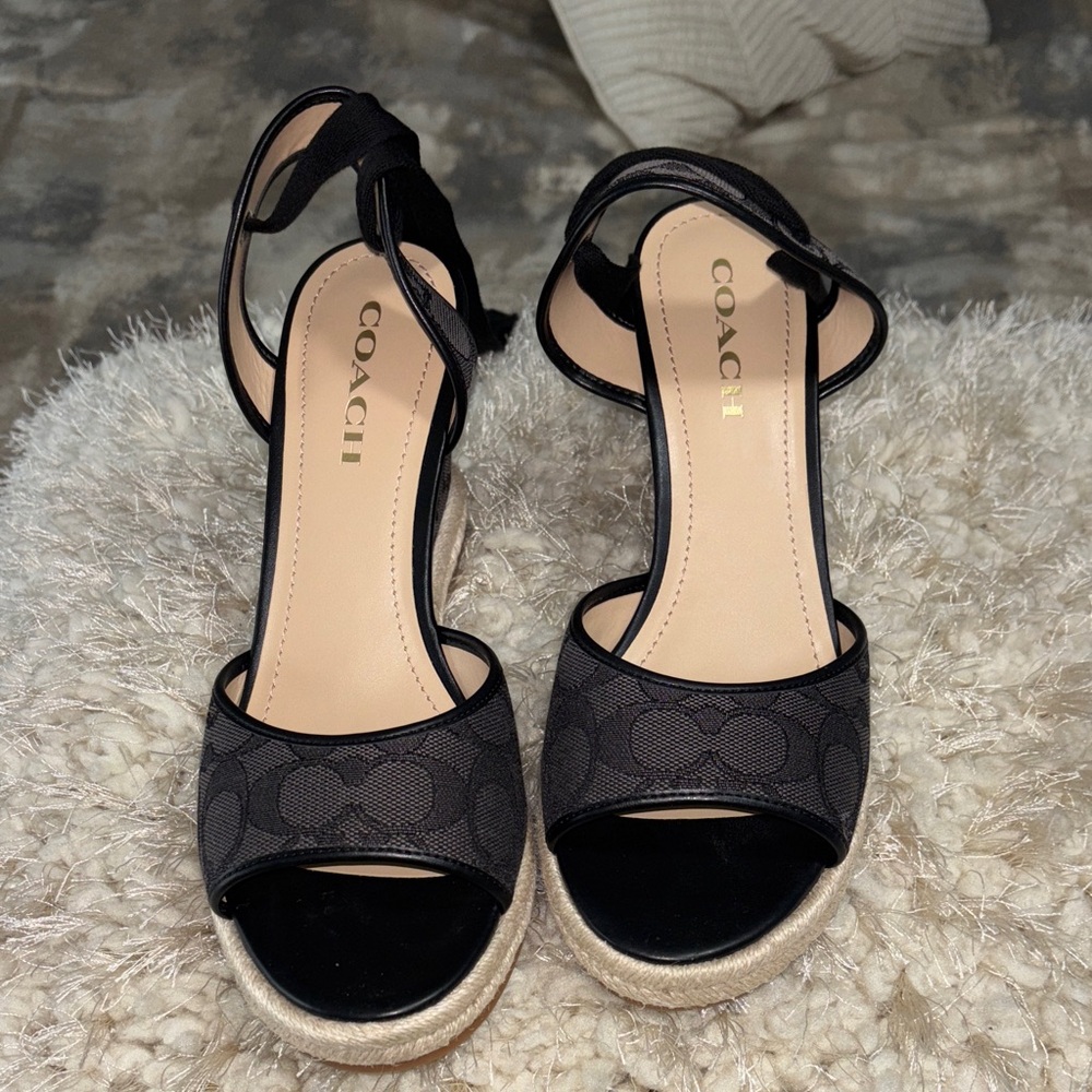 Coach Black Espadrille Sandals